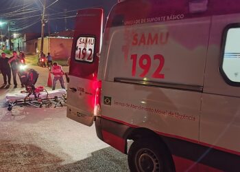 Acidente: Ciclista fica com várias lesões após colidir com motocicleta