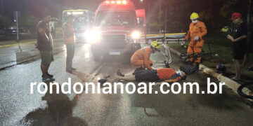 Quebra-mola: motociclista perde o controle e cai