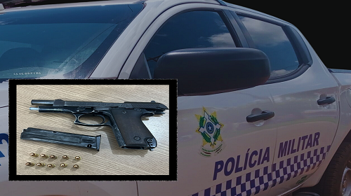 POLÍCIA MILITAR APREENDE SUSPEITO POR PORTE ILEGAL DE ARMA DE FOGO EM BAR