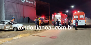 Mulher é socorrida após grave Acidente de trânsito