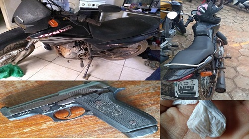 EM AÇÃO CONJUNTA, POLÍCIA MILITAR E POLÍCIA CIVIL PRENDEM MEMBROS DE GRUPO CRIMINOSO, APREENDEM ARMA E RECUPERAM VEÍCULO FURTADO