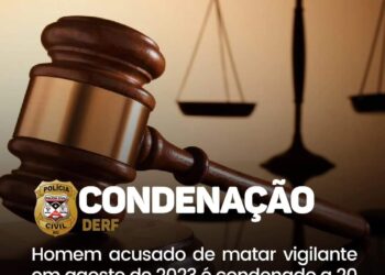 Homem acusado de matar vigilante em agosto de 2023 é condenado a 20 anos de prisão, após investigação da Polícia Civil de Rondônia.