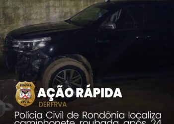POLÍCIA CIVIL LOCALIZA CAMINHONETE ROUBADA APÓS 24 HORAS DO ROUBO
