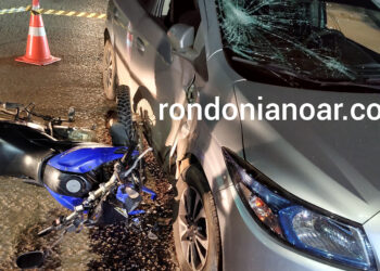 Motociclista fica ferido ao ser atingido por carro na zona leste de PVH