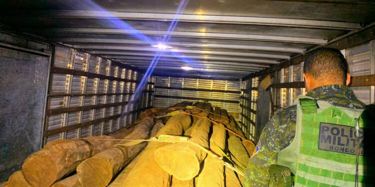 OPERAÇÃO NOTURNA DA POLÍCIA MILITAR IMPEDE TRANSPORTE ILEGAL DE MADEIRA NATIVA