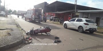 Motociclista é socorrido para a UPA leste com varias lesões