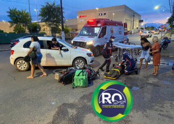 Acidente de trânsito mais um motoboy é socorrido para atendimento medicos