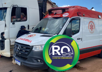 Policial Rodoviário Federal fica imprensado entre caminhão e ambulância do SAMU
