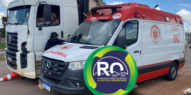 Policial Rodoviário Federal fica imprensado entre caminhão e ambulância do SAMU