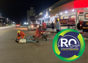 Carro não respeita sinalização e colide com moto