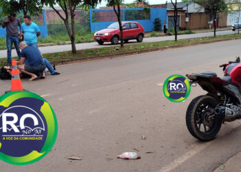Motociclista fica ferido após colisão com carro na zona leste