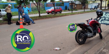 Motociclista fica ferido após colisão com carro na zona leste
