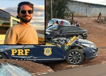 Carreta tomba em cima de viatura da PRF e policial morre esmagado