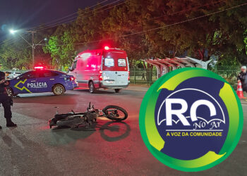 Motociclista fica ferido em cidente de trânsito