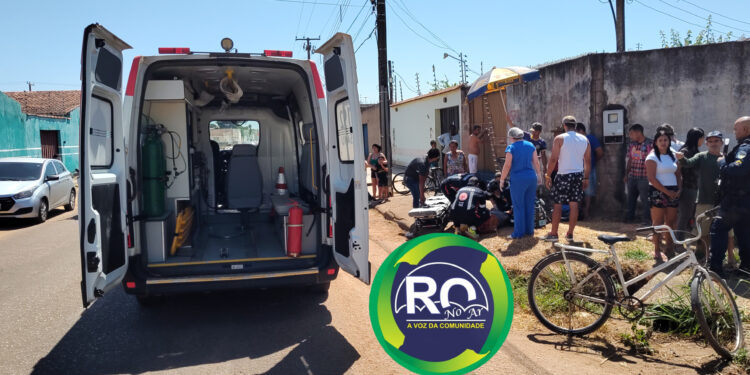 Motociclista é atropelado por carro e moto é arrastada