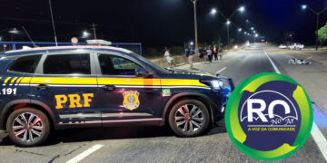 Atualização: Veja o vídeo Motociclista colide com mureta na BR-364 em PVH