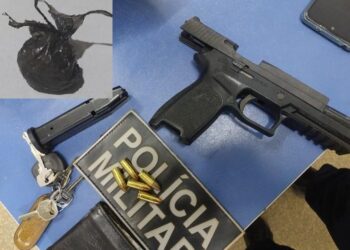 AÇÃO DA POLÍCIA MILITAR APREENDE ARMA DE FOGO E DROGAS