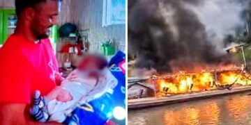 Bebê de 10 dias estava em barco que incendiou no Acre; havia combustível na carga