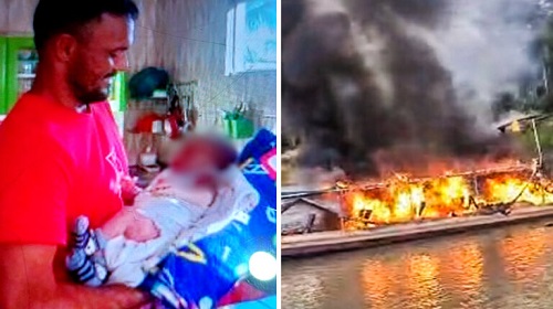Bebê de 10 dias estava em barco que incendiou no Acre; havia combustível na carga