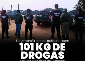 FORÇA-TAREFA PRENDE TRAFICANTE COM 101 KG DE DROGAS EM SÃO FRANCISCO DO GUAPORÉ
