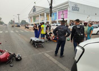 Motociclista é socorrido as pressas para o JPII