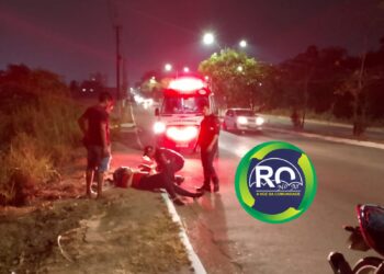 Pneu estourou é carona de moto e socorrido a UPA