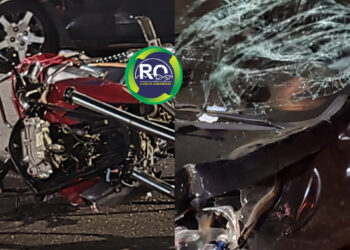 Imprudência: Jovem fica ferido após motociclista atingir veículo