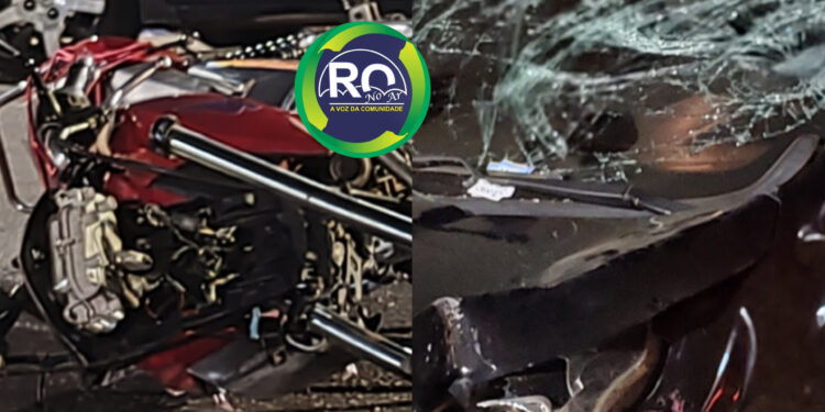Imprudência: Jovem fica ferido após motociclista atingir veículo