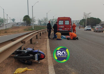 Motociclista é socorrido ao JPII