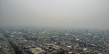 Fumaça:Visão panorâmica da cidade de Porto Velho-RO