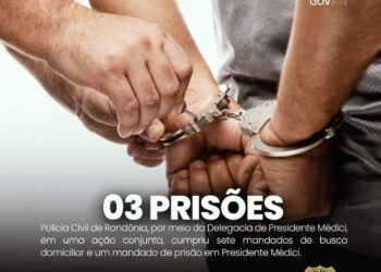 OPERAÇÃO INTEGRADA RESULTA EM TRÊS PRISÕES EM PRESIDENTE MÉDICI 