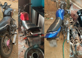 JI-PARANÁ: LOCAL DE DESMANCHE DE MOTOCICLETAS É ENCONTRADO PELA PM E 4 VEÍCULOS SUSPEITOS DE ROUBO SÃO RECUPERADOS