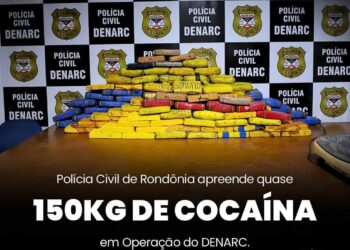 POLÍCIA CIVIL DE RONDÔNIA APREENDE QUASE 150 KG DE COCAÍNA EM OPERAÇÃO DO DENARC 