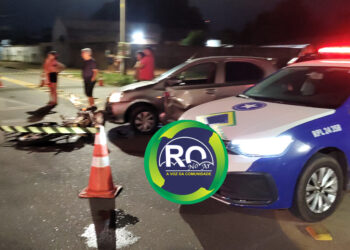 Acidente de trânsito entre moto é carro – veja o vídeo