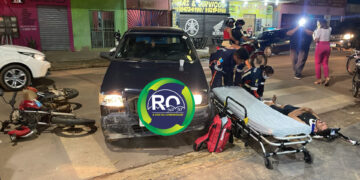 Motociclista fica ferido ao colidir com carro na zona sul
