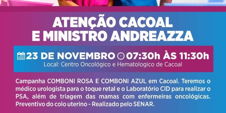 23 de novembro é dia de prevenção ao câncer em Cacoal