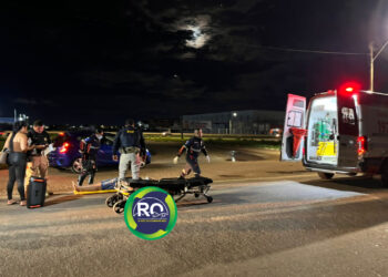BR-364: Motociclista fica ferido após colisão em veículo