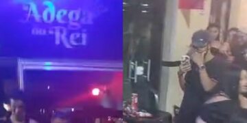 Sem calcinha, novinha sai para beber copão em adega e mostra o que não deveria durante briga por macho no AM; VEJA VIDEO