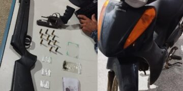 Foragido da Justiça que usava identidade falsa é preso pela PM, a ação recuperou motoneta e apreendeu arma de fogo