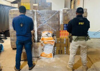PRF e Receita Federal apreendem carga irregular de essência para narguilé em Porto Velho/RO