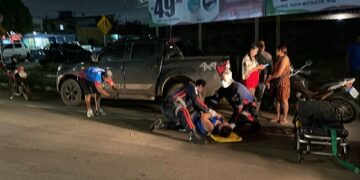ACIDENTE: Ciclista bate em traseira de caminhonete depois de ser fechado por moto
