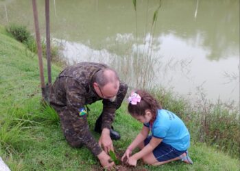 Polícia Militar Ambiental realiza plantio de mudas no Parque Ecológico de Vilhena