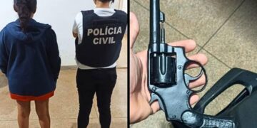 POLÍCIA CIVIL PRENDE MULHER EM FLAGRANTE PORTANDO ARMA DE FOGO