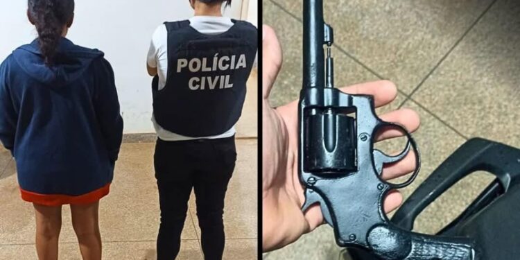 POLÍCIA CIVIL PRENDE MULHER EM FLAGRANTE PORTANDO ARMA DE FOGO