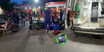 Casal: Acidente de trânsito envolvendo carro e moto sendo que o motorista do veículo fugiu