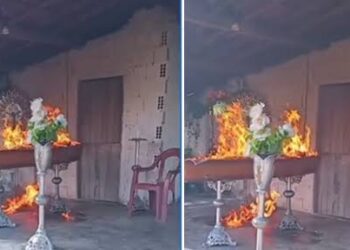 Criminoso ateia fogo em caixão durante velório e acaba preso ao buscar socorro para queimaduras – VEJAM O VÍDEO