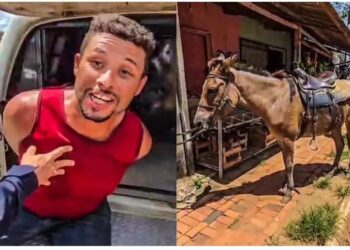 Abordado por andar a cavalo em meio a carros acaba preso após ameaça contra a mulher