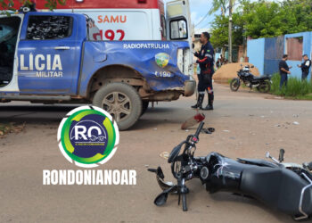 Motociclista colide com viatura da PM durante fuga na zona leste