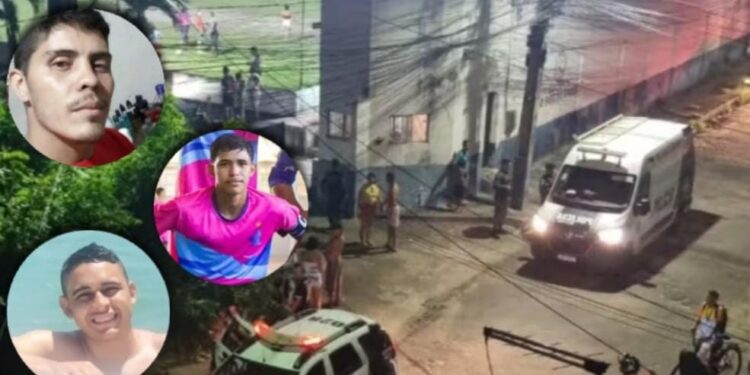 Desespero e correria: chacina do CV deixa quatro mortos em campo de futebol; veja vídeo