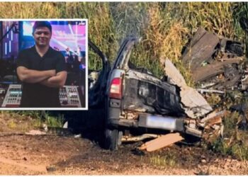 Acidente entre carro e caminhão tira a vida de jovem de 21 anos e deixa 4 feridos